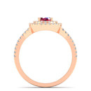 14K Rose Gold - Ruby
