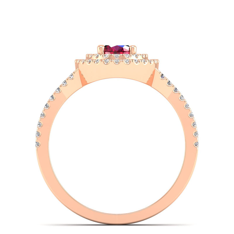 14K Rose Gold - Ruby