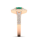 14K Rose Gold - Emerald