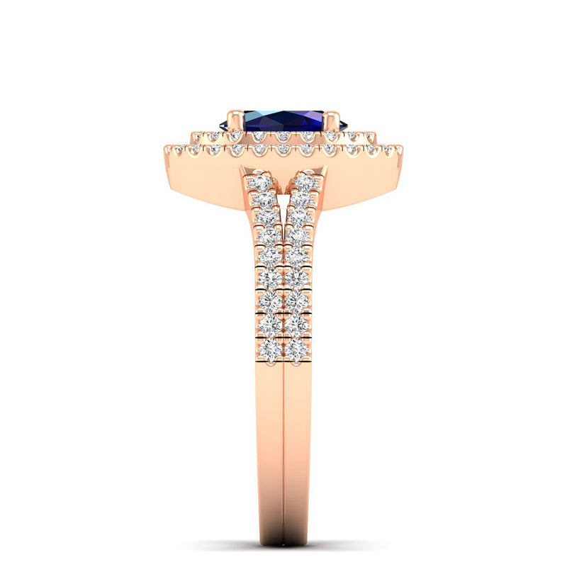 14K Rose Gold - Sapphire