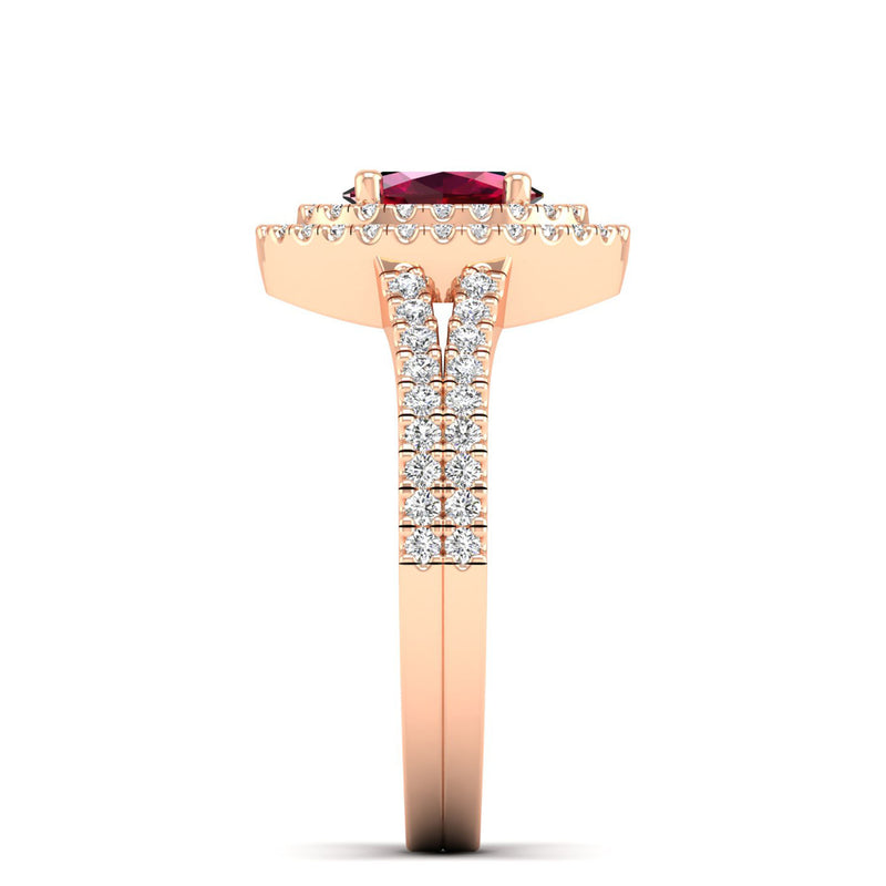 14K Rose Gold - Ruby