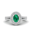 14K White Gold - Emerald