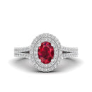 14K White Gold - Ruby