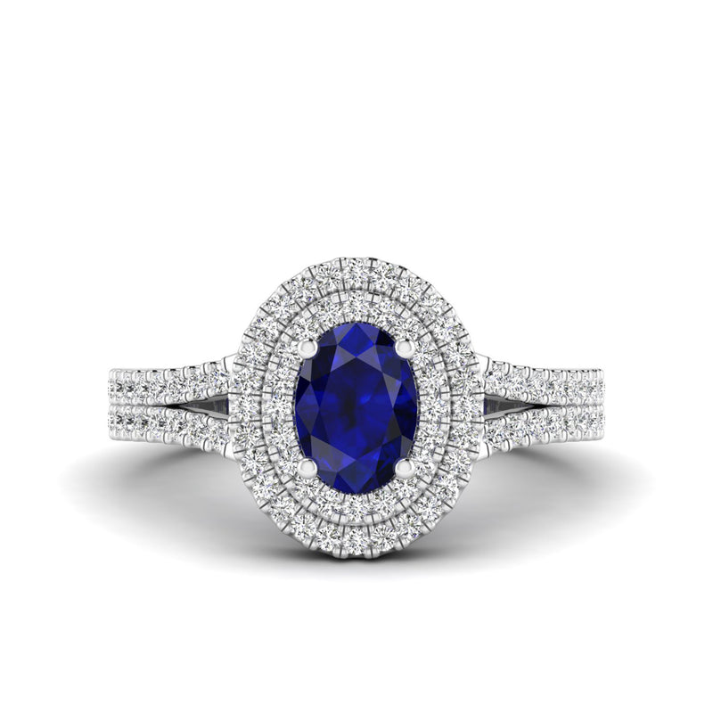 14K White Gold - Sapphire