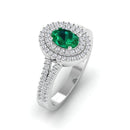 14K White Gold - Emerald
