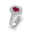 14K White Gold - Ruby
