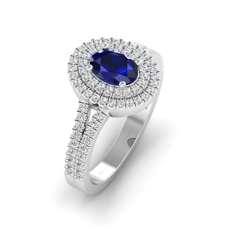 14K White Gold - Sapphire