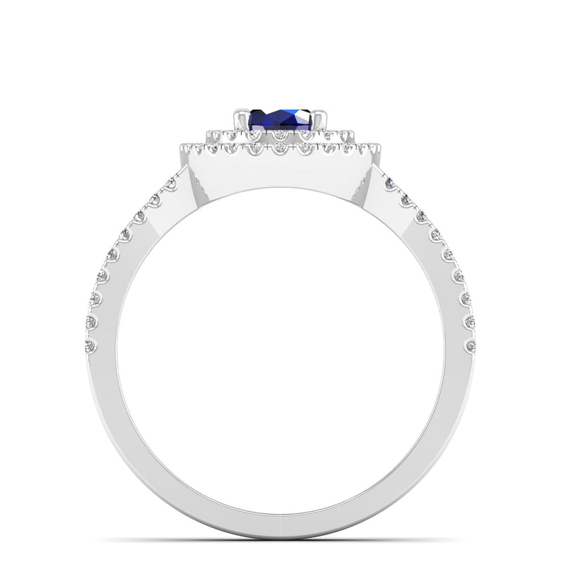 14K White Gold - Sapphire