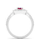 14K White Gold - Ruby