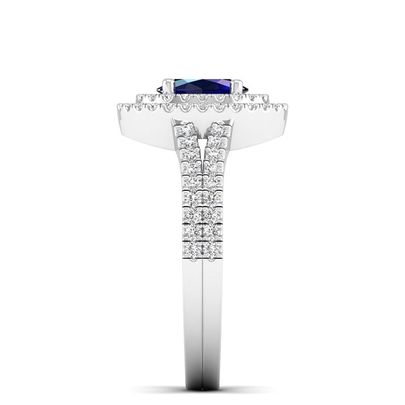 14K White Gold - Sapphire