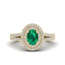 14K Yellow Gold - Emerald