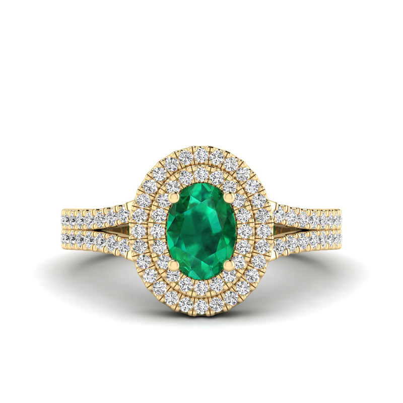 14K Yellow Gold - Emerald