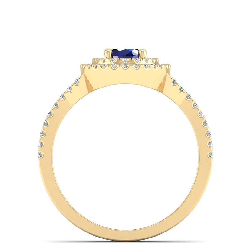 14K Yellow Gold - Sapphire