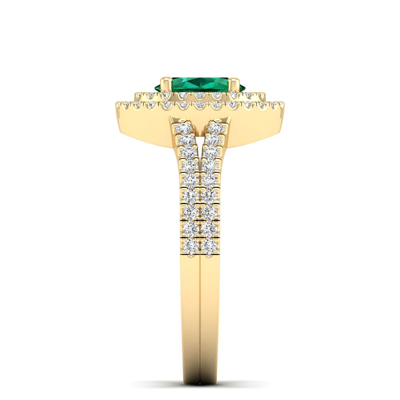 14K Yellow Gold - Emerald