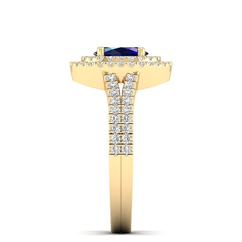 14K Yellow Gold - Sapphire