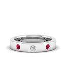 14K White Gold - Ruby