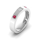 14K White Gold - Ruby