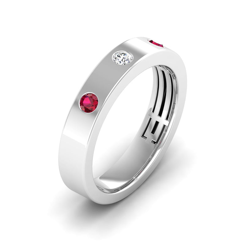 14K White Gold - Ruby