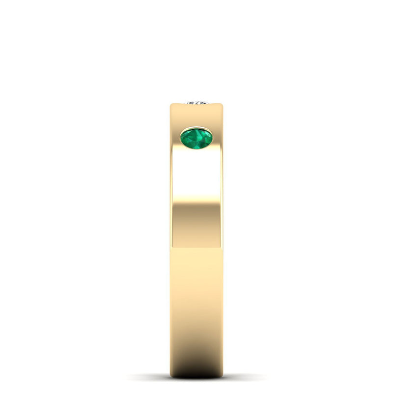 14K Yellow Gold - Emerald