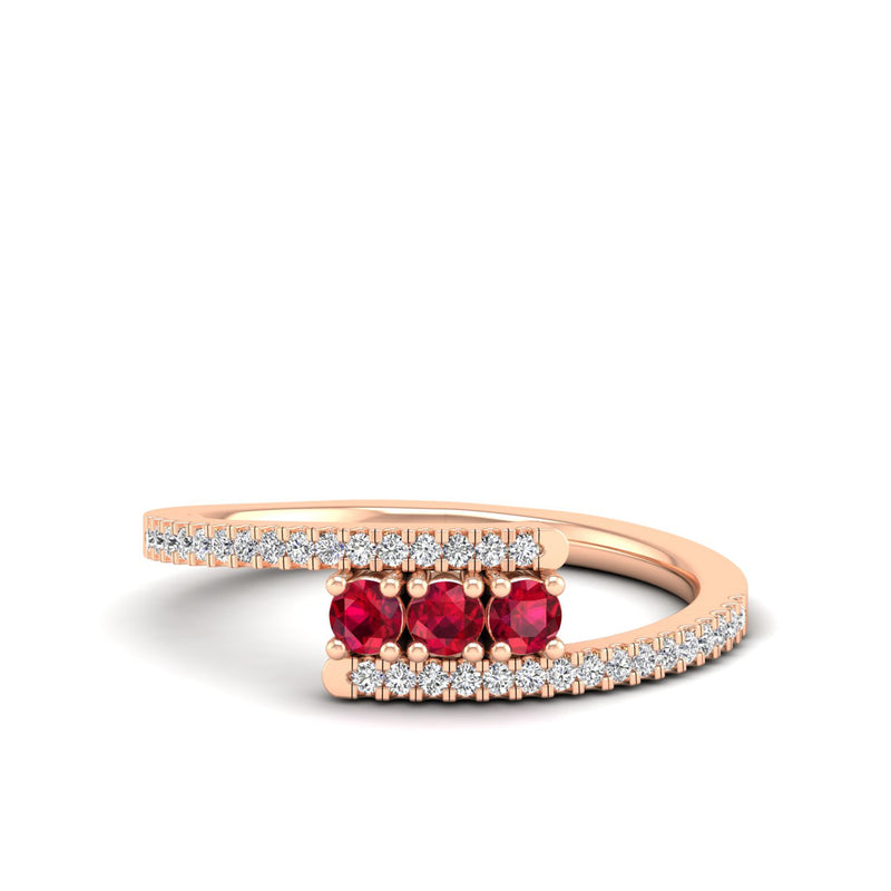 14K Rose Gold - Ruby