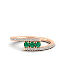 14K Rose Gold - Emerald