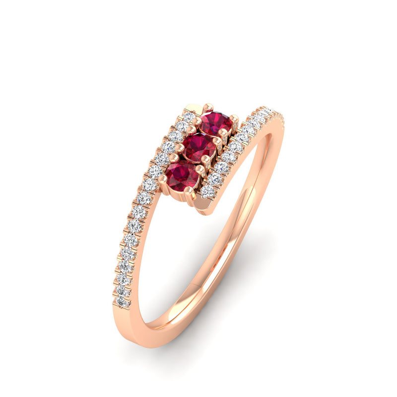 14K Rose Gold - Ruby