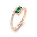 14K Rose Gold - Emerald