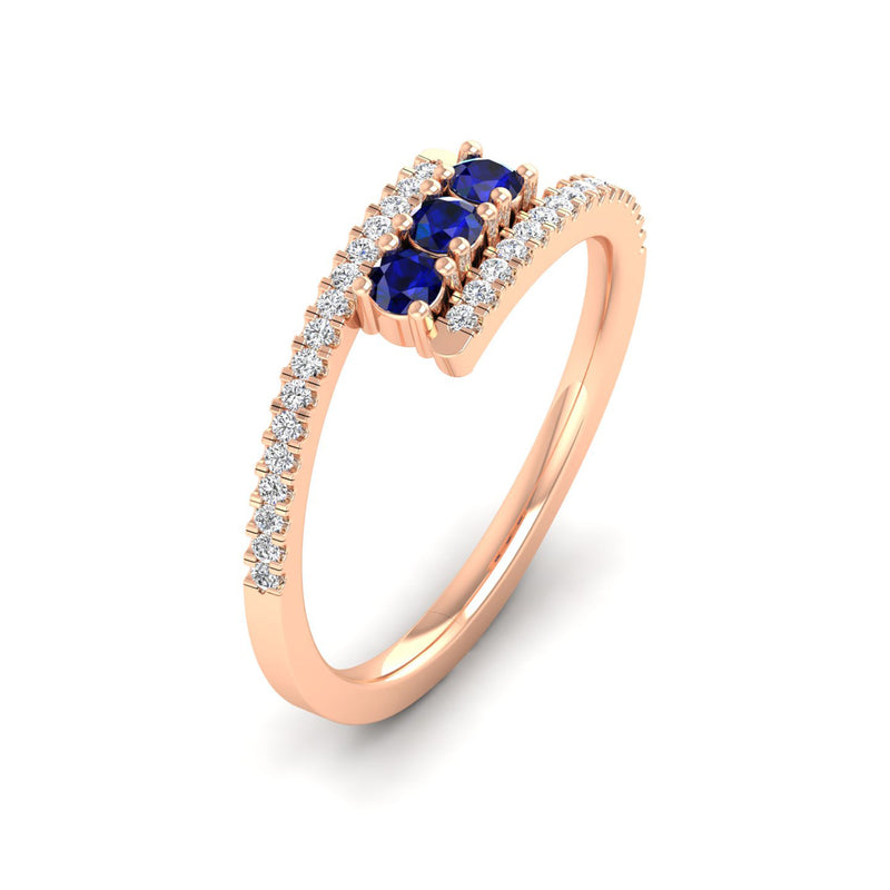 14K Rose Gold - Sapphire