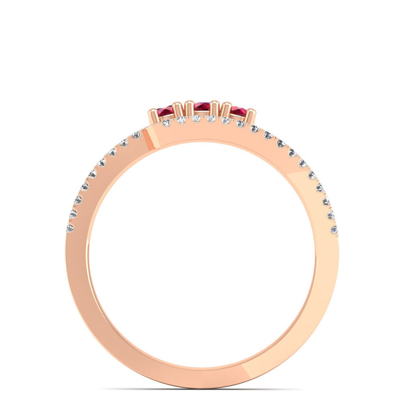 14K Rose Gold - Ruby