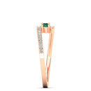 14K Rose Gold - Emerald