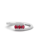 14K White Gold - Ruby