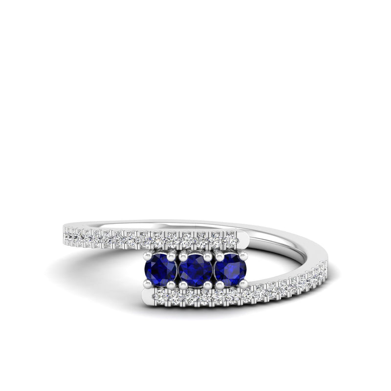 14K White Gold - Sapphire