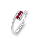 14K White Gold - Ruby