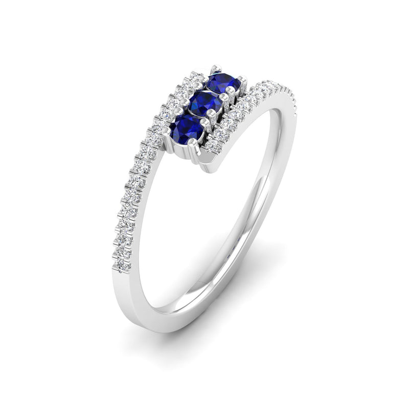 14K White Gold - Sapphire