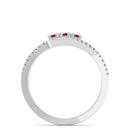 14K White Gold - Ruby