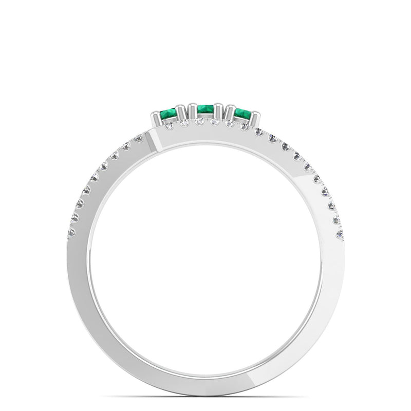 14K White Gold - Emerald