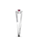14K White Gold - Ruby