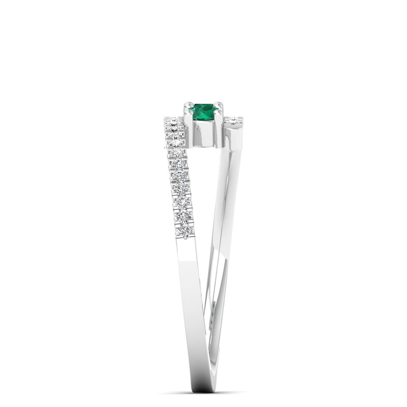 14K White Gold - Emerald