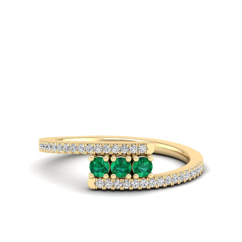 14K Yellow Gold - Emerald