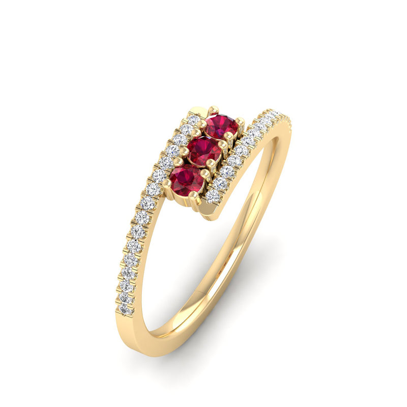 14K Yellow Gold - Ruby