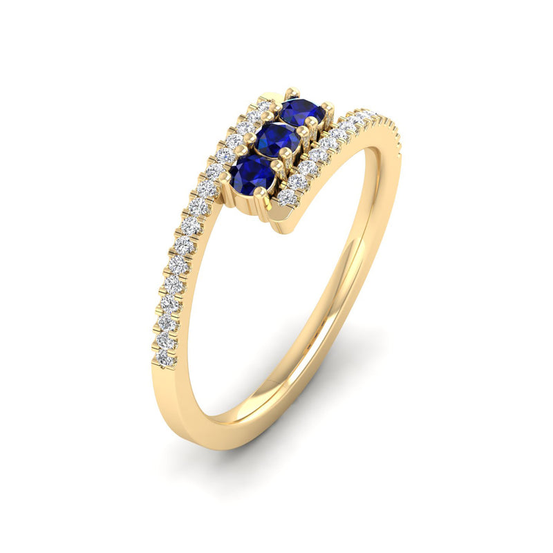 14K Yellow Gold - Sapphire