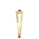 14K Yellow Gold - Ruby