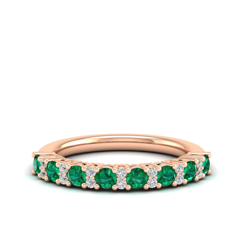 14K Rose Gold - Emerald