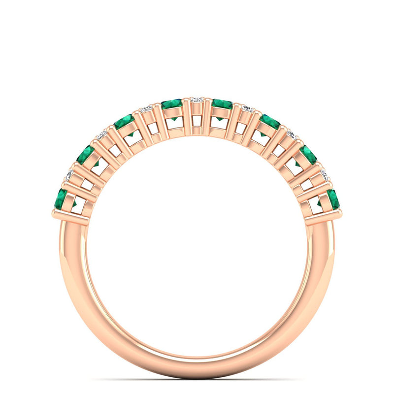 14K Rose Gold - Emerald