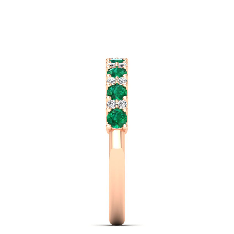 14K Rose Gold - Emerald