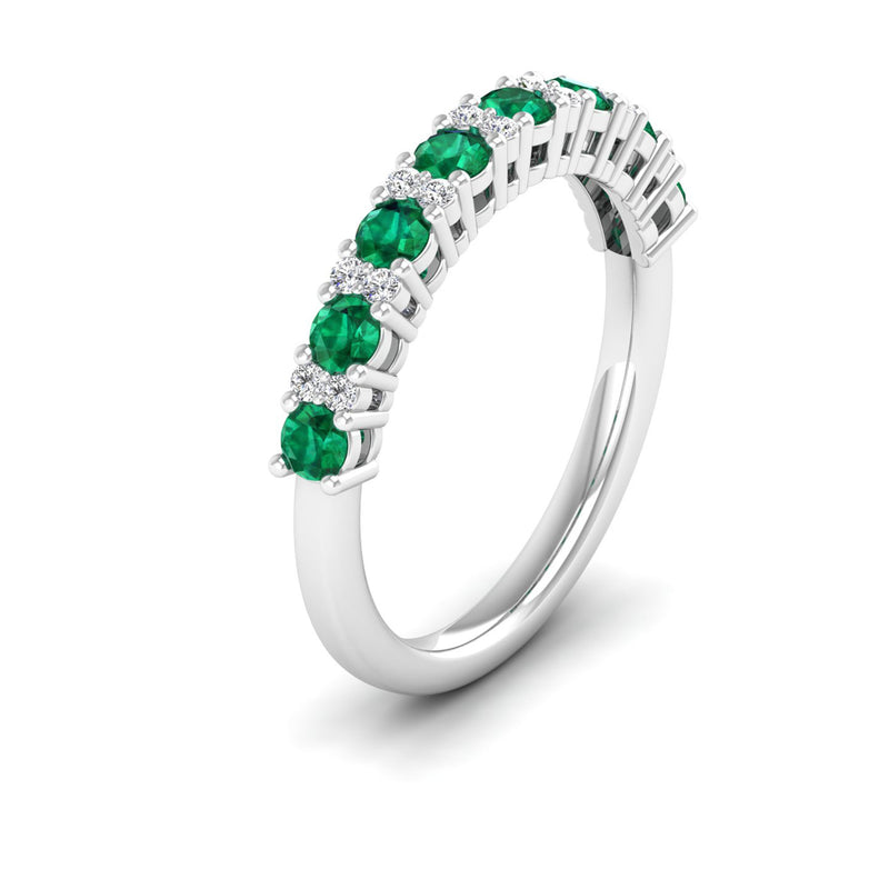 14K White Gold - Emerald