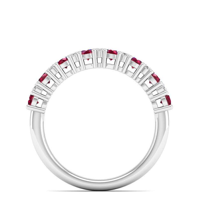 14K White Gold - Ruby