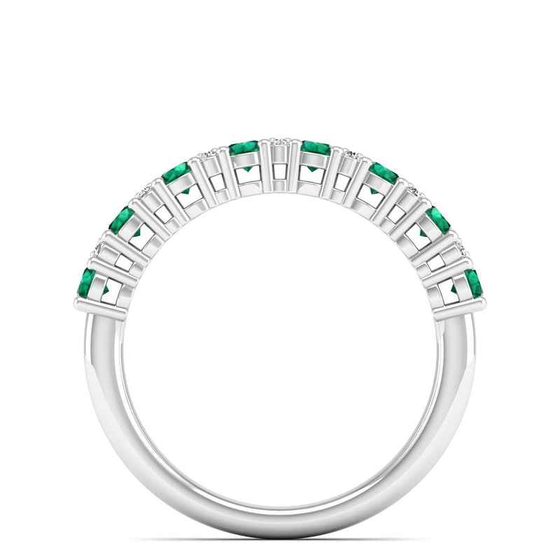 14K White Gold - Emerald