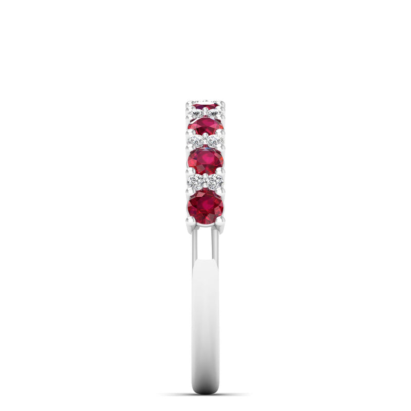 14K White Gold - Ruby