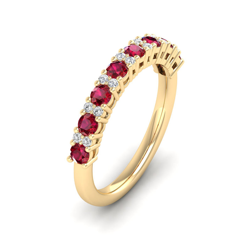 14K Yellow Gold - Ruby